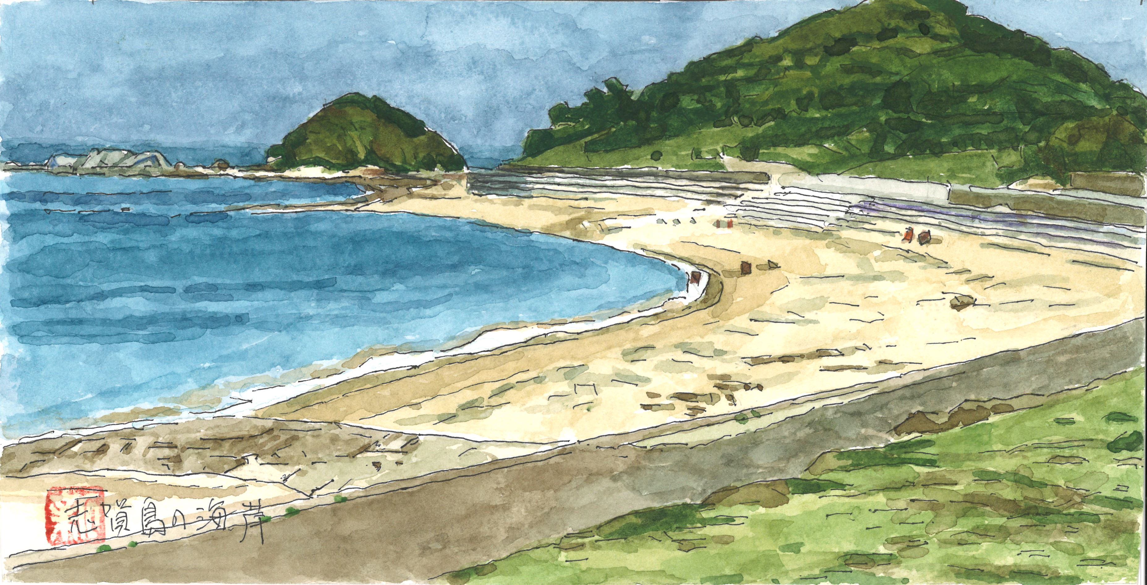 福岡市東区志賀島の海岸の風景