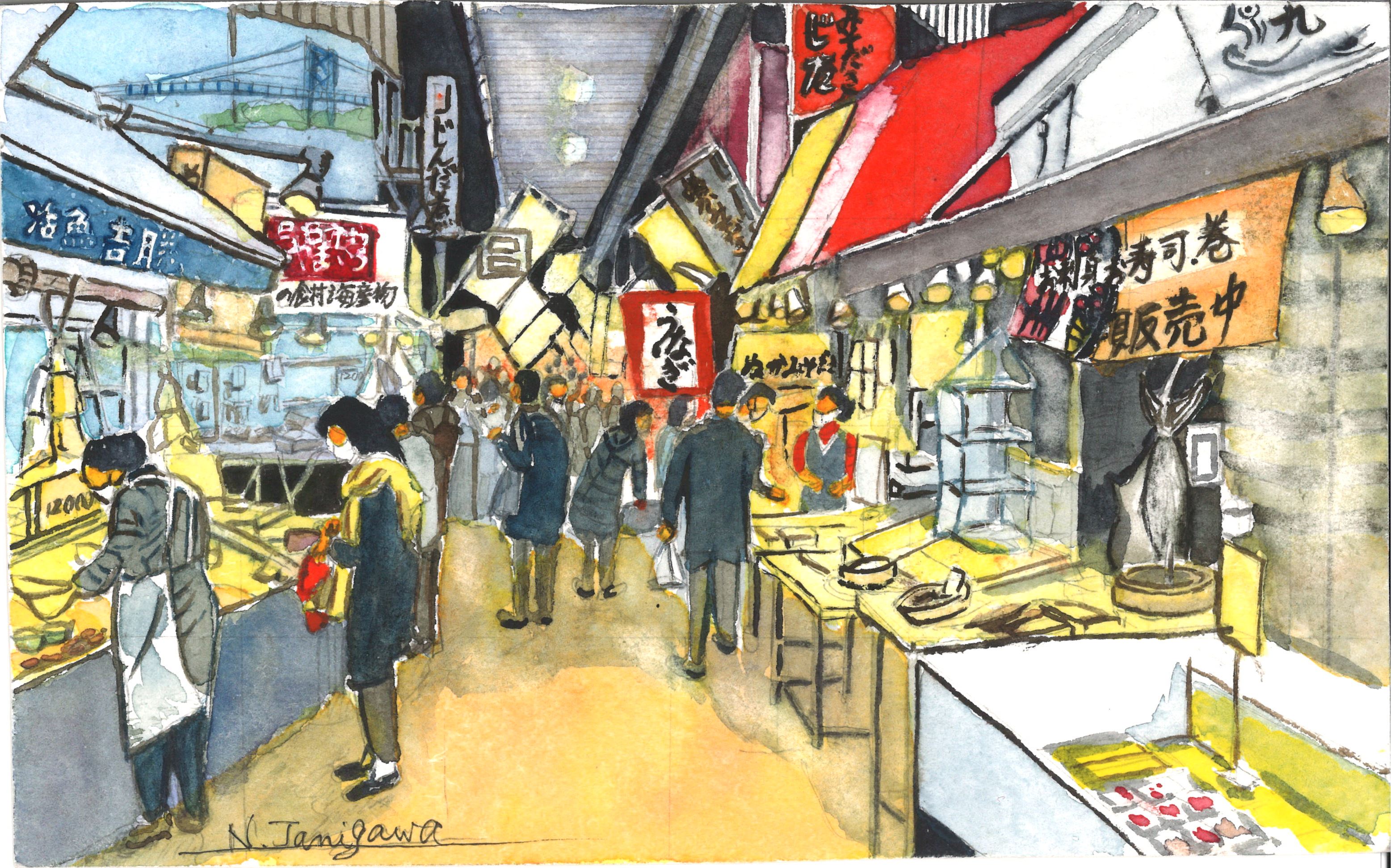 北九州市小倉北区魚町にある市場の風景