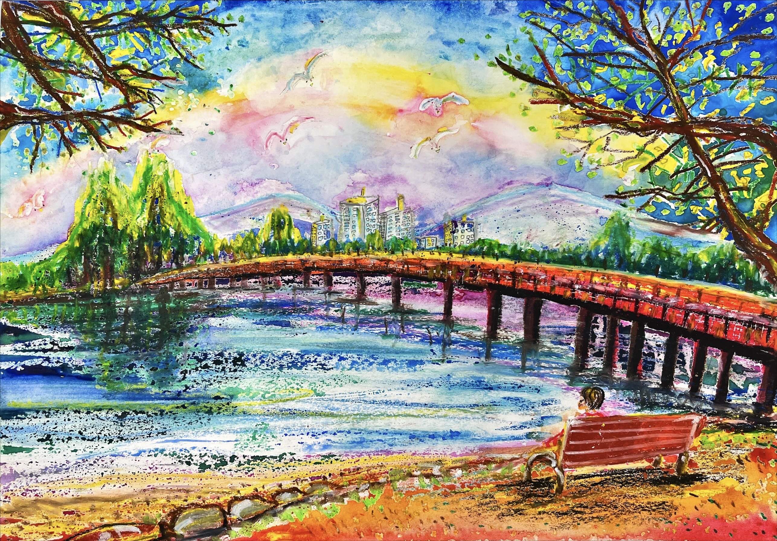 福岡市中央区　大濠公園の風景